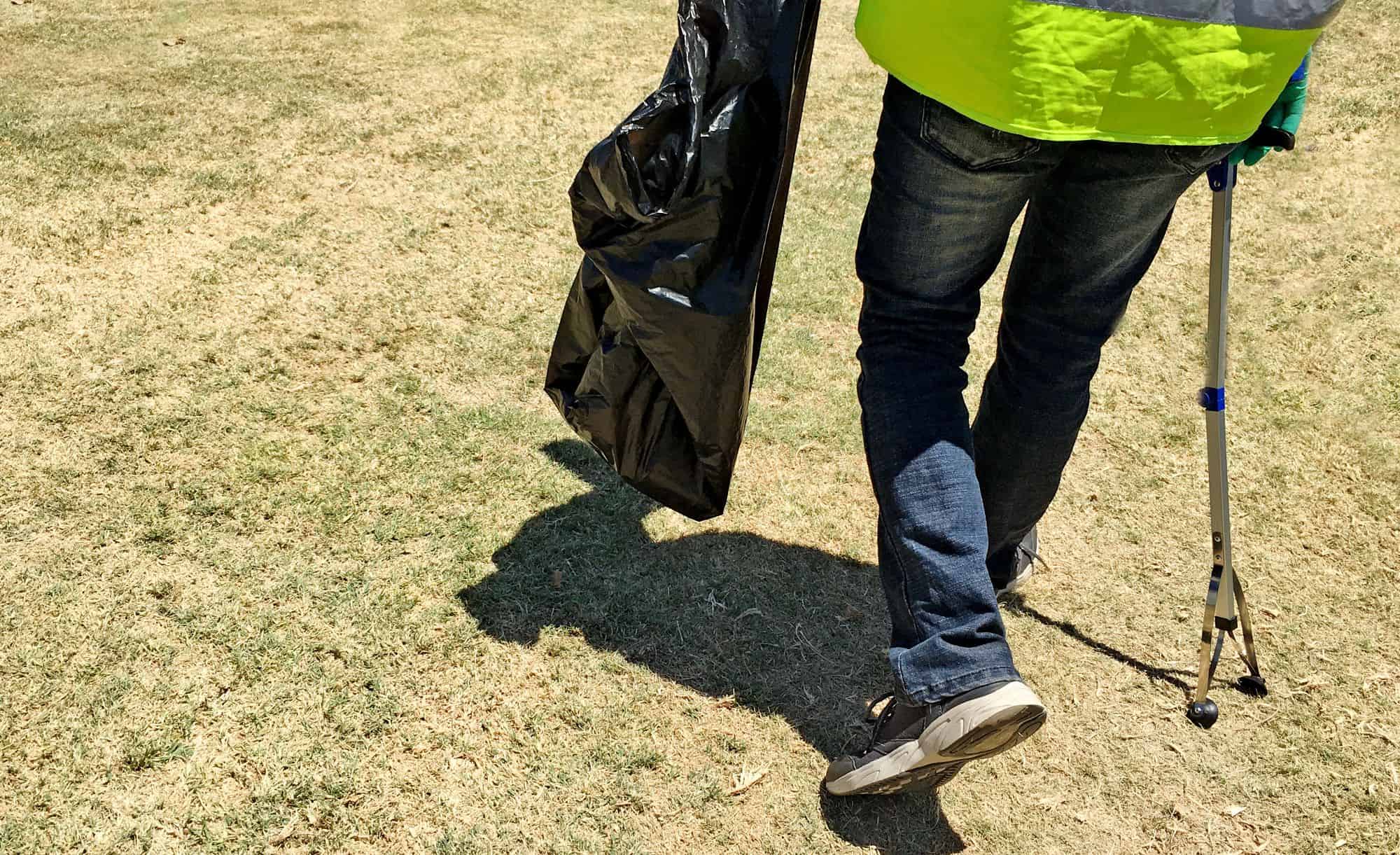 picking up rubbish after event