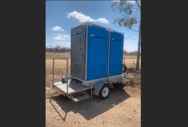 Trailer with portable toilets