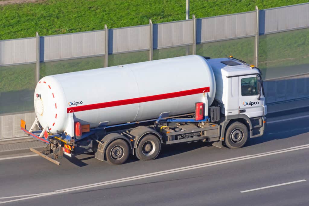 Tanker,Truck,Car,On,The,Highway,City